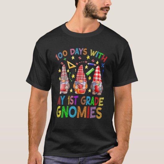 100 Days With My 1st Grade Gnomes Virtual Teachers T-shirt (Voorkant)