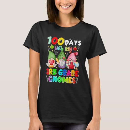 100 Days With My 3rd Grade Gnomies Gnome 100th Day T-shirt (Voorkant)