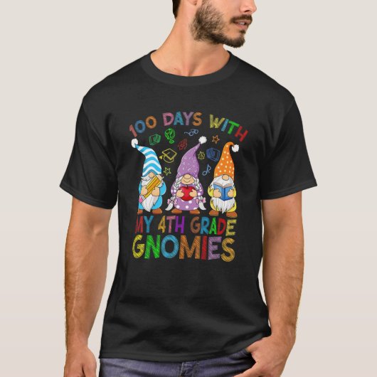 100 Days With My 4Th Grade Gnomes Virtual Teachers T-shirt (Voorkant)