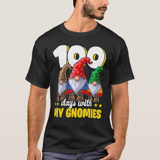 100 Days With My Gnomies Happy 100th Day Of School T-shirt (Voorkant)