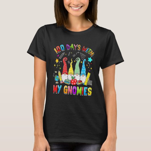 100 Days With My Gnomies Teacher Funny 100th Day O T-shirt (Voorkant)