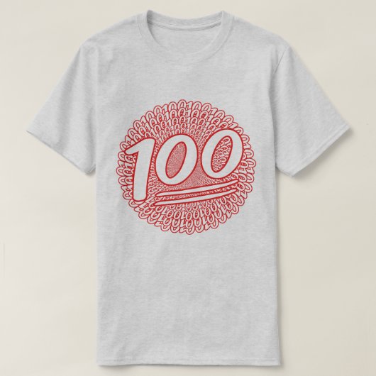 100 de hele dag t-shirt (Design voorkant)