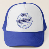 100% democratisch blauw trucker pet (Voorkant)