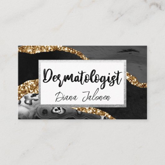 100 Dermatoloog Aanwijzing Herinnering Zwart Goud Visitekaartje (Voorkant)