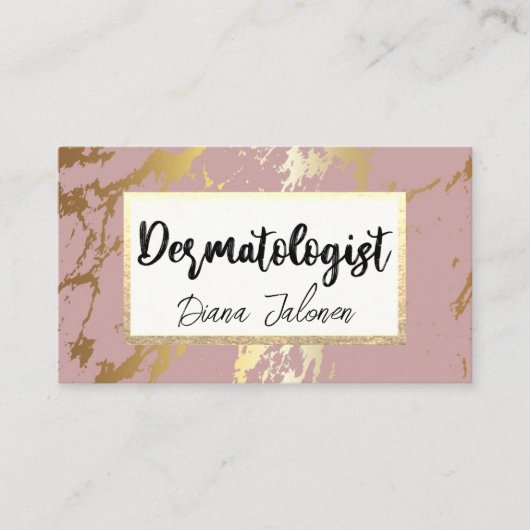 100 Dermatoloog Benoeming Herinnering Roos Marmer Visitekaartje (Voorkant)
