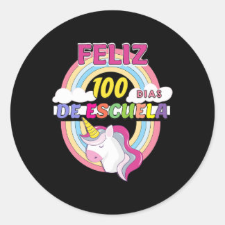 100 Dias de Escuela 100 dagen school Ronde Sticker