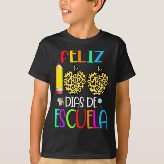 100 Dias de Escuela T-shirt Spaans 100 dagen schoo (Voorkant)
