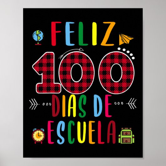100 Dias de la Escuela T-shirt 100 dagen schooltij Poster (Voorkant)