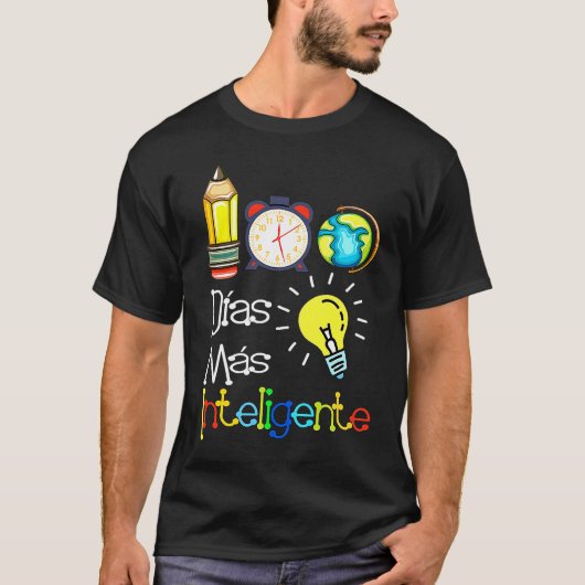 100 Dias mas inteligente Spanish Teacher 100th Day T-shirt (Voorkant)