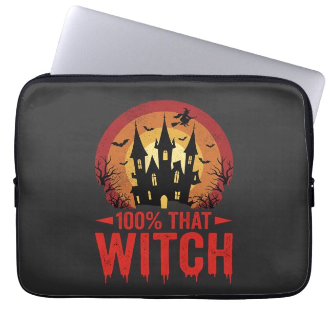100% Die Heks Halloween Kasteel Laptop Sleeve (Voorkant)