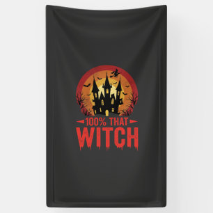 100% Die Heks Halloween Kasteel Spandoek