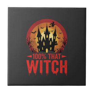 100% Die Heks Halloween Kasteel Tegeltje