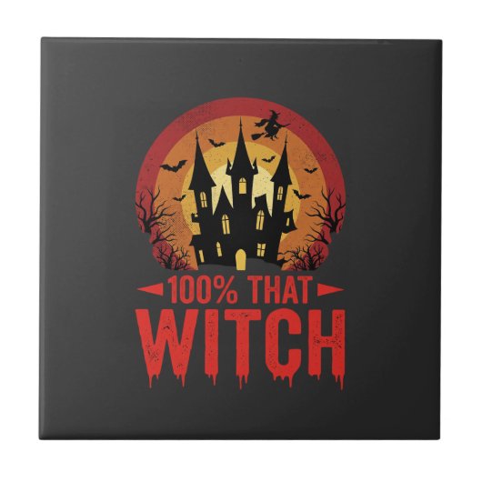 100% Die Heks Halloween Kasteel Tegeltje (Voorkant)