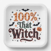 100% die heks papieren bordje (Voorkant)