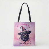 100% DIE HEKS - Zwarte kat met heksen Pet Tote Bag (Voorkant)