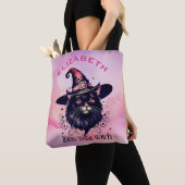 100% DIE HEKS - Zwarte kat met heksen Pet Tote Bag (Dichtbij)