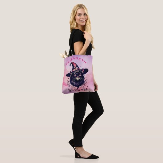 100% DIE HEKS - Zwarte kat met heksen Pet Tote Bag (Op model)