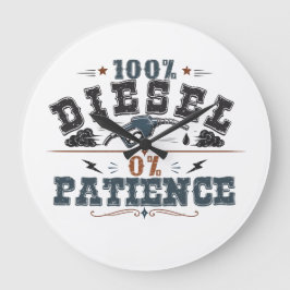 100% Diesel 0% Patience Vintage Graphic Grote Klok