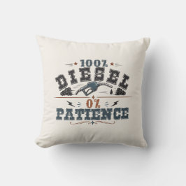 100% Diesel 0% Patience Vintage Graphic Kussen