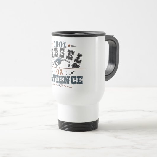 100% Diesel 0% Patience Vintage Graphic Reisbeker (Voorkant rechts)