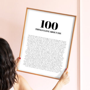 100 Dingen Die Ik Aan Je Leuk Vind Modern Minimali Poster