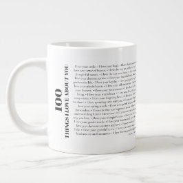 100 Dingen die ik van jou hou Aanpasbare cadeau Grote Koffiekop