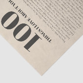 100 Dingen die ik van jou hou Aanpasbare Cadeau Tissuepapier (Detail)
