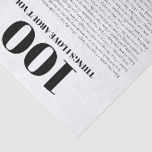 100 Dingen die ik van jou hou Aanpasbare Cadeau Tissuepapier (Detail)