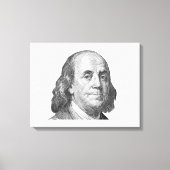 100 dollar, Benjamin Franklin Canvas Afdruk (Voorkant)