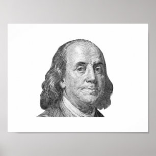 100 dollar, Benjamin Franklin Poster