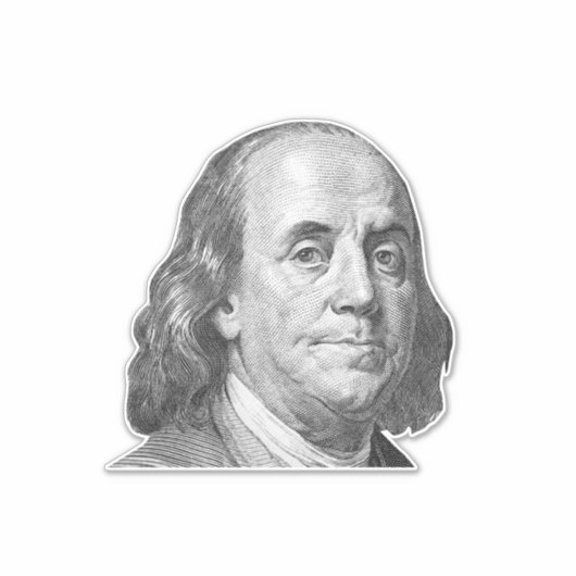100 dollar, Benjamin Franklin Sticker (Voorkant)