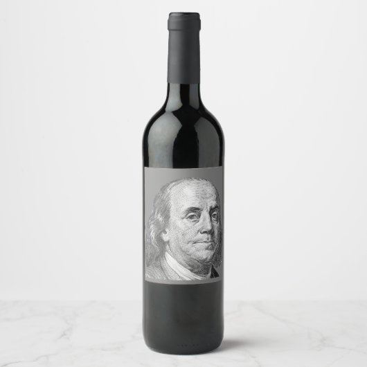 100 dollar, Benjamin Franklin Wijn Etiket (Voorkant)