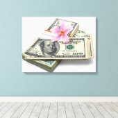 100 dollar biljetten  canvas afdruk (Insitu (Houten vloer))