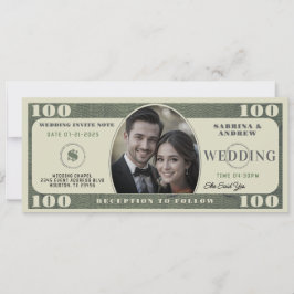 100 Dollar Bill Fotobruiloft Kaart