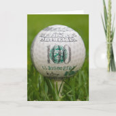 100 dollar Birthday Golfbal Kaart (Voorkant)
