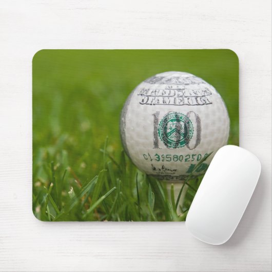 100 dollar Golfbal op T-shirt Muismat (Met muis)