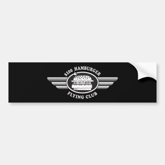 100 dollar hamburger - Flying Club Bumpersticker (Voorkant)