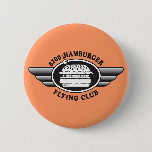 100 dollar hamburger - Flying Club Ronde Button 5,7 Cm (Voorkant)