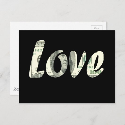 100 dollar liefde briefkaart (Voorkant / Achterkant)