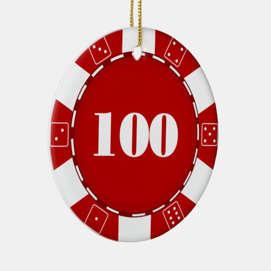 100 Dollar Poker Chip Ornament (Rechts)