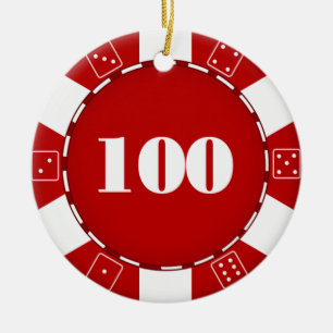 100 Dollar Poker Chip Ornament