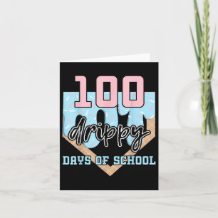 100 Drippy Days of School Baseball Ice Cream 100th Kaart
