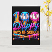 100 Druppige Dagen Van School Honkbal Ijs Drip  Kaart (Gele Bloem)