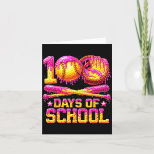100 druppige schooldagen softbal ijs 100ste kaart