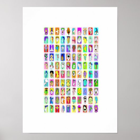 100 Dwaze Gezichten: Poster (Voorkant)