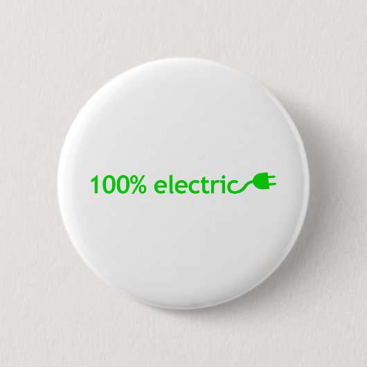 100% elektrisch voertuig ronde button 5,7 cm (Voorkant)