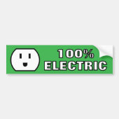 100% elektrische Happy Power Plug Socket Car Bumpersticker (Voorkant)
