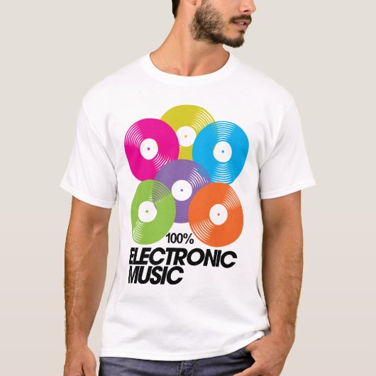 100% elektronische muziek t-shirt (Voorkant)