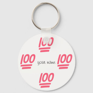 100% Emoji en '' Jouw naam Hier " Sleutelhanger