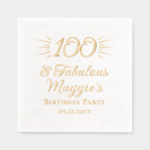 100 en 100ste verjaardag folie servetten (Voorkant)